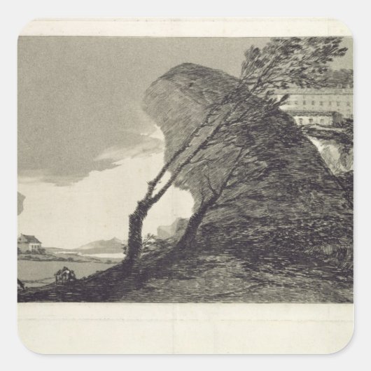 Francisco Jose de Goya y Lucientes | Landschap met Vierkante Sticker (Voorkant)