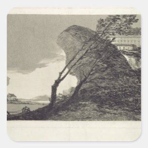 Francisco Jose de Goya y Lucientes Landschap met Vierkante Sticker