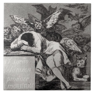 Francisco Jose de Goya y Lucientes   Slaapstand  Tegeltje