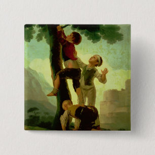 Francisco Jose de Goya y Lucientes   Stijgcabine Vierkante Button 5,1 Cm