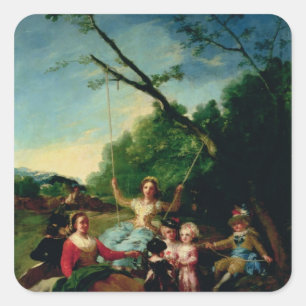 Francisco Jose de Goya y Lucientes Swing Vierkante Sticker