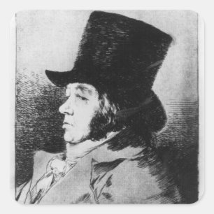 Francisco Jose de Goya y Lucientes Zelfportret Vierkante Sticker