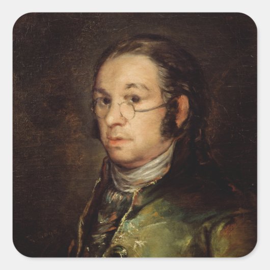 Francisco Jose de Goya y Lucientes | Zelfportret Vierkante Sticker (Voorkant)