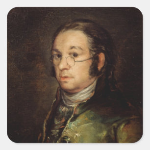 Francisco Jose de Goya y Lucientes   Zelfportret Vierkante Sticker