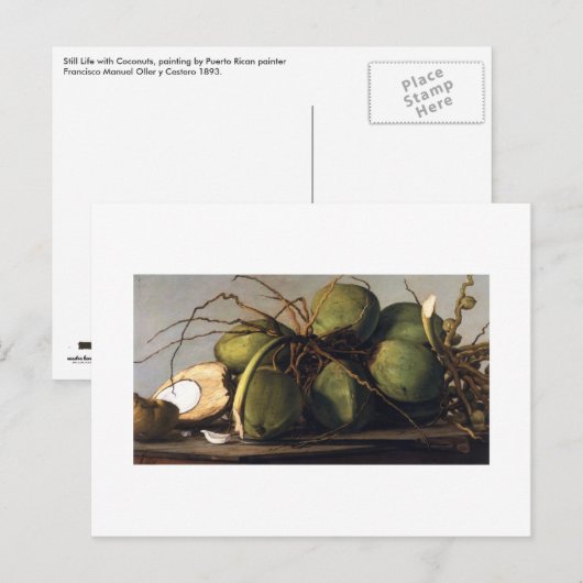 Francisco Oller Cocos Briefkaart (Voorkant / Achterkant)
