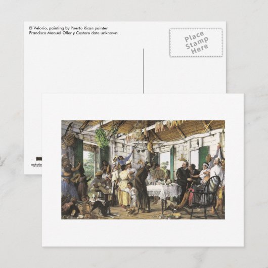 Francisco Oller El Velorio Briefkaart (Voorkant / Achterkant)