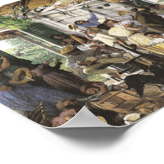 Francisco Oller El Velorio Poster (Hoek)