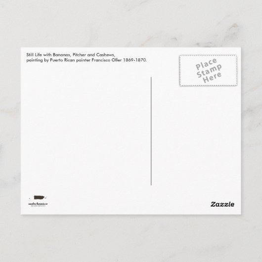 Francisco Oller stillbananas, Pitcher Briefkaart (Achterkant)