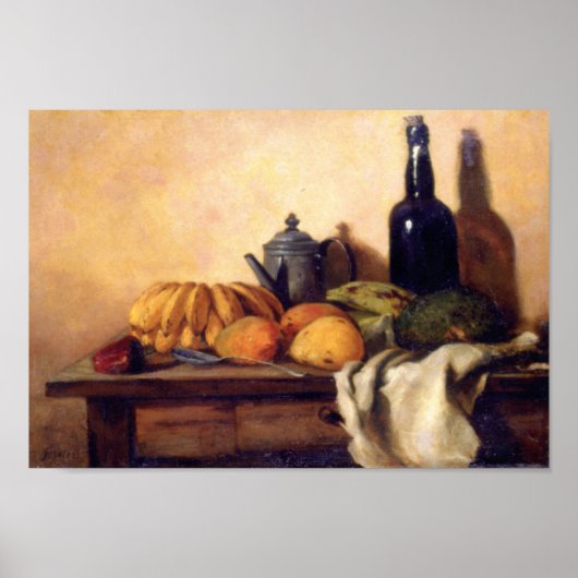 Francisco Oller Stilleven Guanabana Poster (Voorkant)