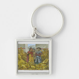 Francisco Pizarro naast Inca Emperor Atahualpa Sleutelhanger