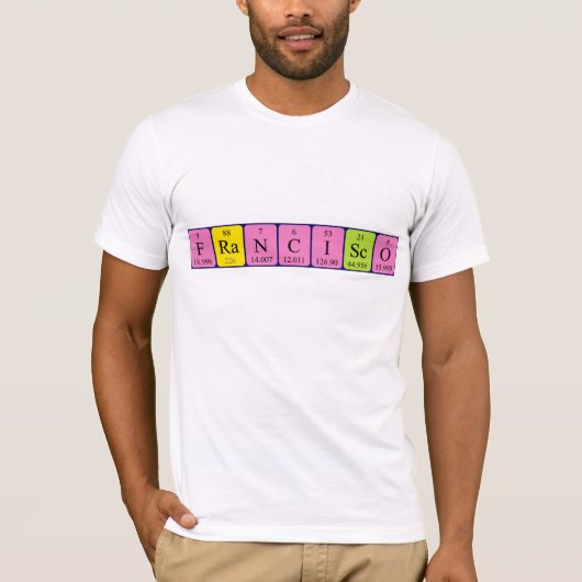 Francisco shirt met periodieke tabelnaam (Voorkant)