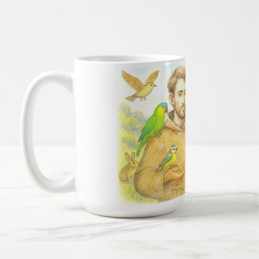 Franciscus - de preek voor vogels en dieren koffiemok (Links)