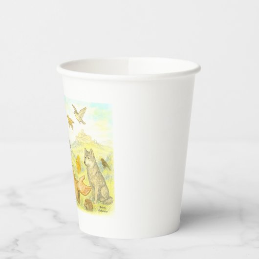 Franciscus - de preek voor vogels en dieren papieren bekers (Links)