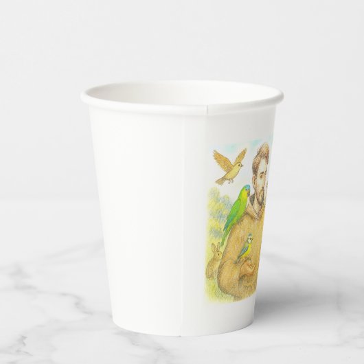 Franciscus - de preek voor vogels en dieren papieren bekers (Rechts)