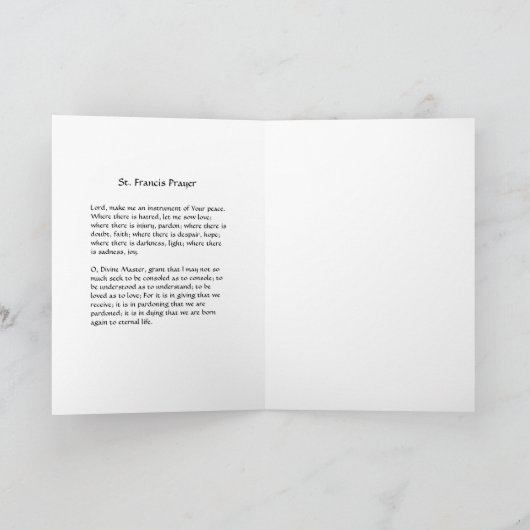 Franciscus van Assisi bidt Christus Kaart (Binnen)