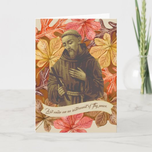 Franciscus van Assisi citeert herfstbladeren Kaart (Voorkant)