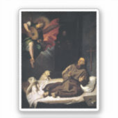 Franciscus van Assisi met engelmuziek Sticker (Voorkant)