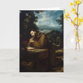 Franciscus van Assisi Religieus Kaart (Gele Bloem)