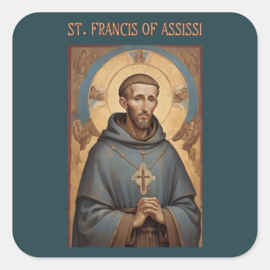 Franciscus van Assisi Rooms-Katholieke Sticker (Voorkant)