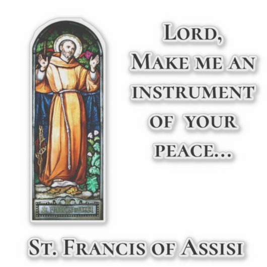 Franciscus van Assisi Vredesgebed Sticker (Voorkant)