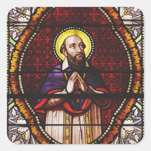 Franciscus van Sales, bisschop van Genève Vierkante Sticker (Voorkant)