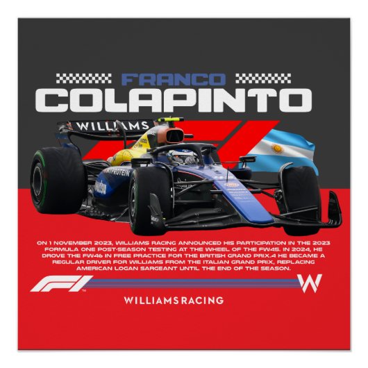 Franco colapinto perfect poster (Voorkant)