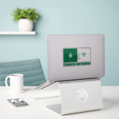 Franco-Ontarian Flag Sticker (Laptop op bureau)
