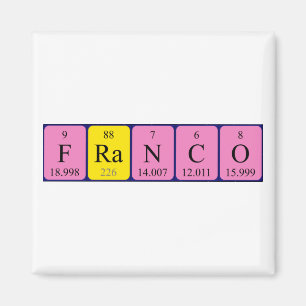 Franco periodieke table name magnet