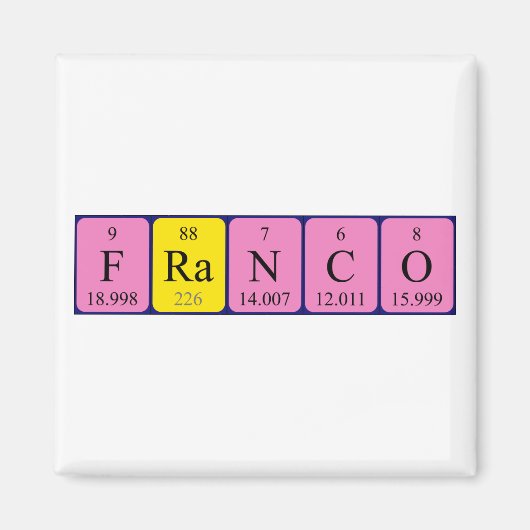 Franco periodieke table name magnet (Voorkant)