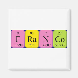Franco periodieke table name magnet