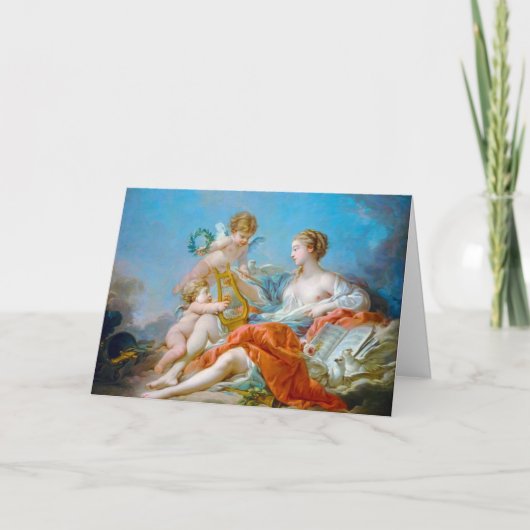 francois boucher beschuldigd van muziek rococo lad kaart (Voorkant)