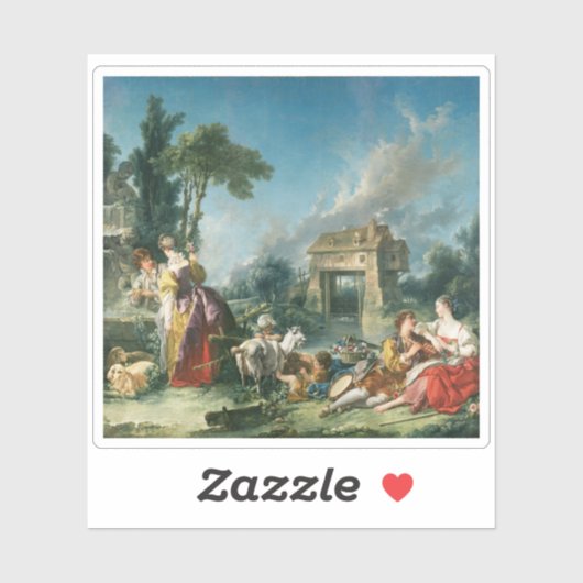 François Boucher, de fontein van de liefde Sticker (Vel)