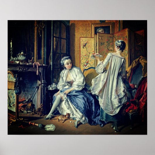 François Boucher –  La toilette – 1742 Poster (Voorkant)