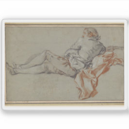 François Boucher - liggende mannelijke figuur Sticker