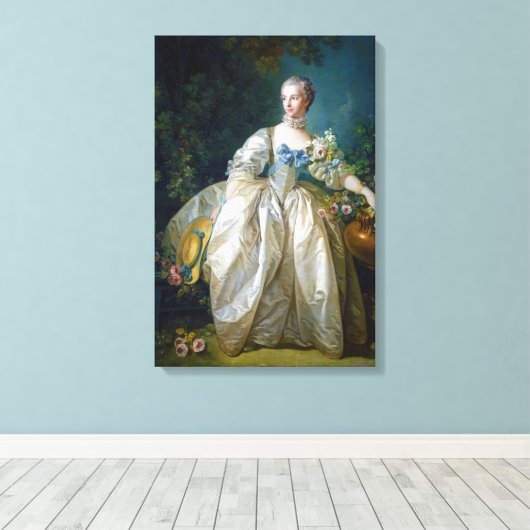 FRANCOIS BOUCHER - MADAME BERGERET portret art Canvas Afdruk (Insitu (Houten vloer))