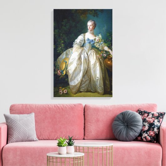 FRANCOIS BOUCHER - MADAME BERGERET portret art Canvas Afdruk (Insitu (Woonkamer))