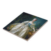 FRANCOIS BOUCHER - MADAME BERGERET portret art Tegeltje (Zijkant)