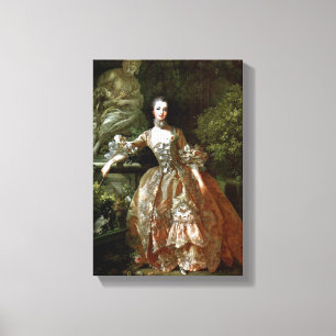 Francois Boucher - Madame de Pompadour Canvas Afdruk