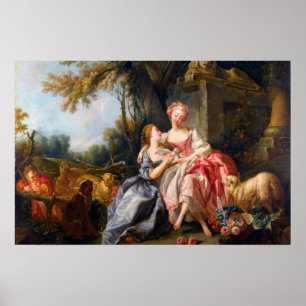 Francois Boucher The Billet Dou rococo damart Poster
