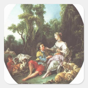 Francois Boucher - Ze denken over de druif Vierkante Sticker