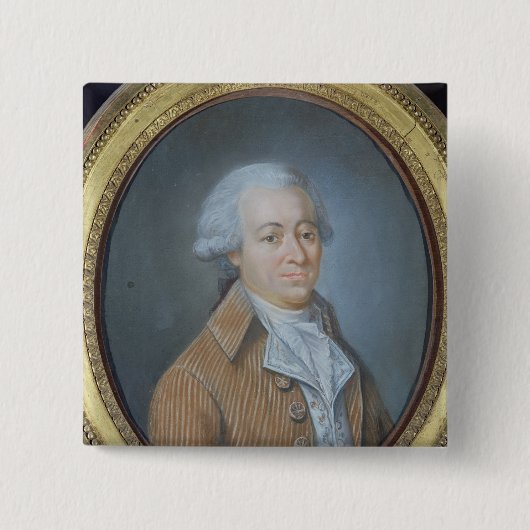 Francois Buzot 1792 Vierkante Button 5,1 Cm (Voorkant)