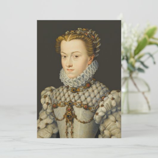 Francois Clouet - Elisabeth van Oostenrijk Bedankkaart (Staand voorkant)