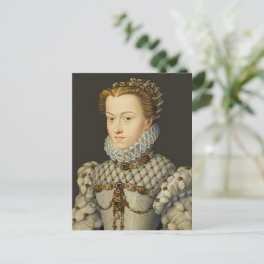 Francois Clouet - Elisabeth van Oostenrijk Briefkaart (Staand voorkant)