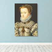 Francois Clouet - Elisabeth van Oostenrijk Canvas Afdruk (Insitu (Houten vloer))