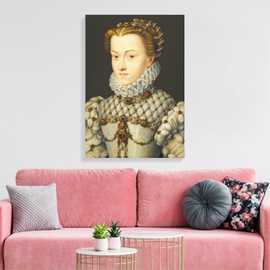 Francois Clouet - Elisabeth van Oostenrijk Canvas Afdruk (Insitu (Woonkamer))