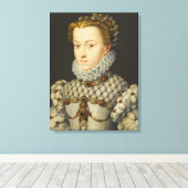 Francois Clouet - Elisabeth van Oostenrijk Canvas Afdruk (Insitu (Houten vloer))