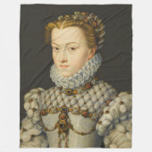 Francois Clouet - Elisabeth van Oostenrijk Fleece Deken (Voorkant)