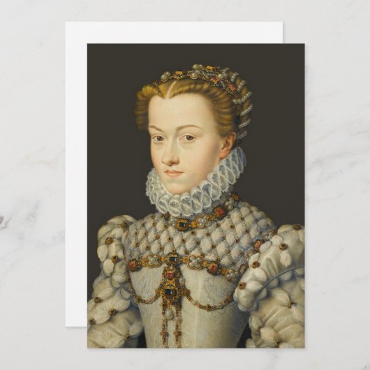 Francois Clouet - Elisabeth van Oostenrijk Kaart (Voorkant / Achterkant)