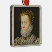 Francois Clouet - Elisabeth van Oostenrijk Metalen Ornament (Rechts)