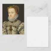Francois Clouet - Elisabeth van Oostenrijk Notitiekaartje (Voorkant / Achterkant)